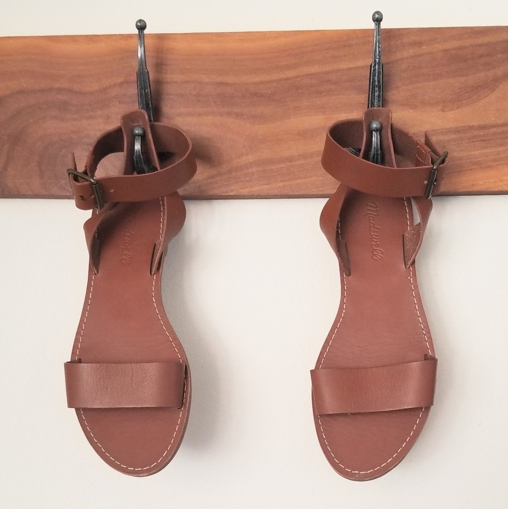 MADEWELL "The Boardwalk" Ankle Strap Sandal - Tan - Size 8